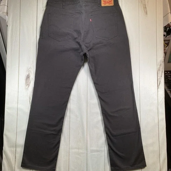 Levi's 514 Jeans Mens 40x32 Gray Straight Leg Stretch Denim 5 Pocket Zip Fly - Picture 3 of 13